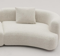 Photo 1 of 1 OF 2 PIECES Acanva Modern Curved LIVING ROOM COUCH LINEN
