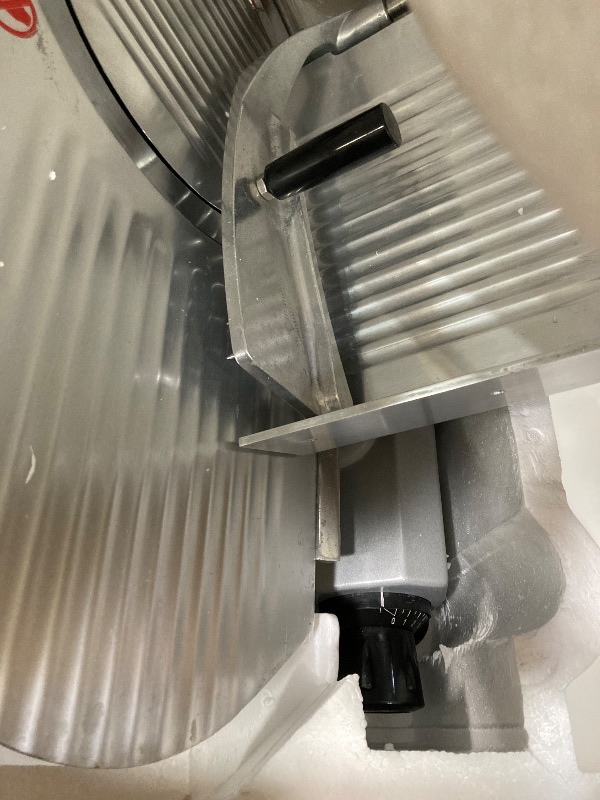 Photo 1 of **MISSING PARTS/NO GUARD**VEVOR Commercial Meat Slicer, 320W Electric Deli Food Slicer, 12 inch Carbon Steel Blade Electric Food Slicer, 350-400RPM Meat Slicer, 0-0.6 inch Adjustable Thickness for Cheese, Veggies, Ham