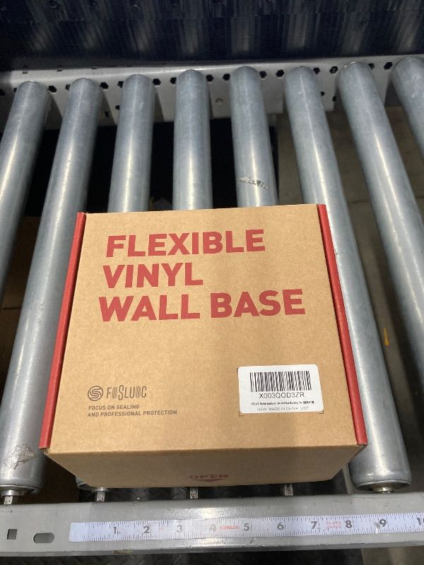 Photo 1 of FOSLUOC Flexible Baseboard Molding Trim, 4 Inch x 20 Feet Self-Adhesive Vinyl Wall Base Cove Base, Peel and Stick Rubber Wall Base Baseboard Trim with 1 PC Utility Knife, Black