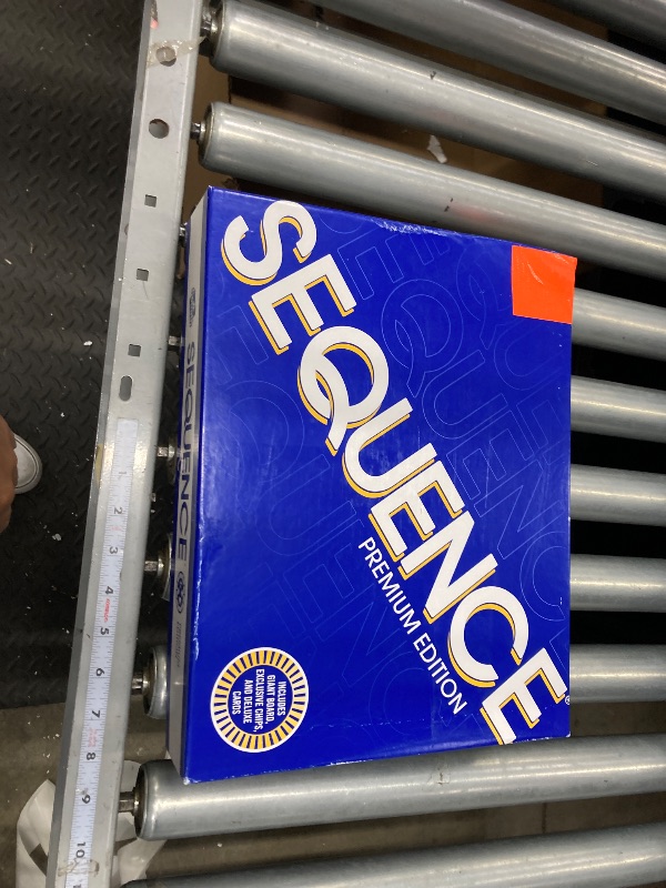 Photo 1 of ***(DAMAGE ON BOARD CORNERS/BENT)*** 
Sequence Premium Edition - Stunning Set with Giant Board (20.25 x 26.25 inches), Exclusive Chips and Deluxe Cards by Goliath, Blue, for Ages 7+