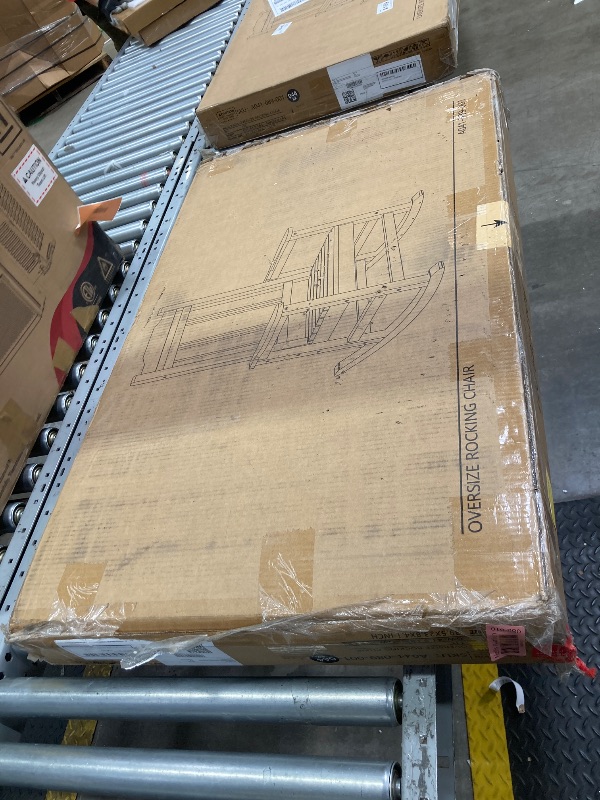 Photo 1 of ****Probably missing parts*********Probably missing parts*****JUSTLET Outdoor High Back Porch Rocking Chair,HDPE Oversized Adirondack Slat Rocker Chairs for Patio,Garden,Lawn,Balcony,Black
