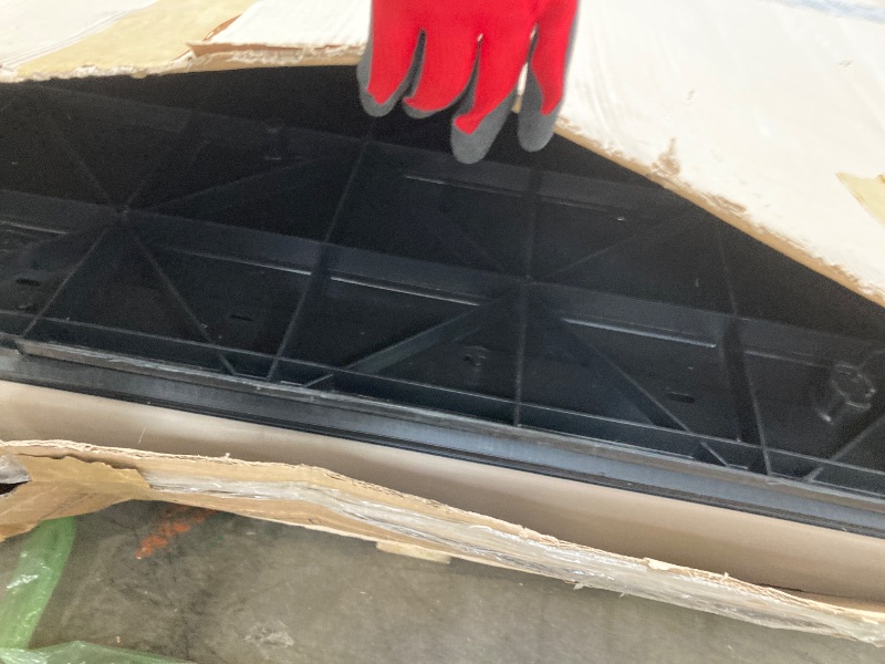 Photo 1 of ***([PARTS ONLY -MISSING PIECES -SELLING AS PARTS)*** 
Keter Factor 6x3 Outdoor Storage Shed Kit-Perfect to Store Patio Furniture, Garden Tools Bike Accessories, Beach Chairs and Push Lawn Mower, Taupe & Brown  ***(BOX RIPPED/TORN)***