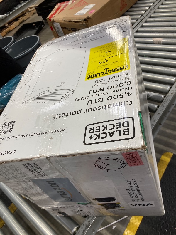 Photo 1 of ***For parts Only*****For parts Only**BLACK+DECKER Portable Air Conditioner, 9,000 BTU (5,300 BTU SACC) for Rooms up to 400 Sq. Ft., Portable AC with Follow Me Remote Control and Window Kit, BPACT08WT, White
