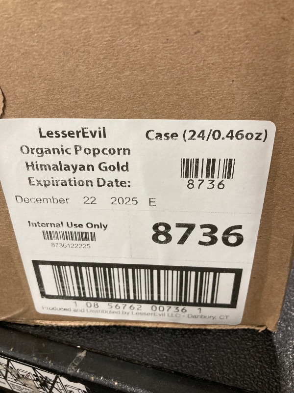 Photo 1 of **expire december 22 2025** LesserEvil Himalayan Gold Salt Organic Popcorn, Premium Quality, Minimally Processed, No Vegetable Oil, 0.46 Oz, (Pack of 24)