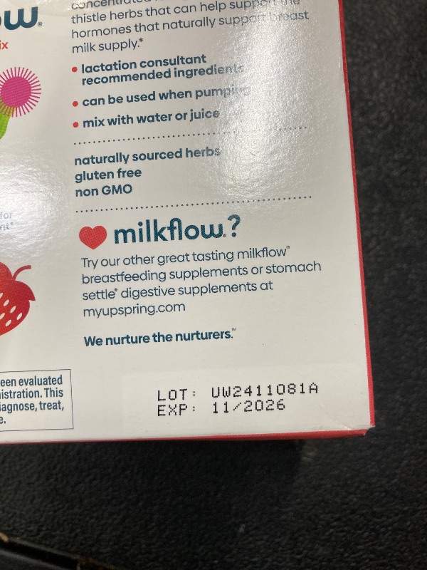 Photo 1 of **EXP 11 2026**UpSpring Milkflow Electrolyte Breastfeeding Supplement Drink Mix with Fenugreek | Berry Flavor | Lactation Supplement to Support Breast Milk Supply & Restore Electrolytes | 16 Drink Mixes
