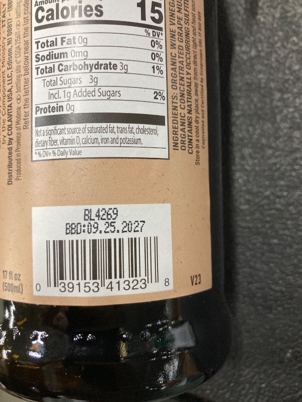 Photo 1 of **EXP 09 25 2027**Colavita Organic Balsamic Vinegar of Modena, 17 Fl.Oz (Pack of 6)