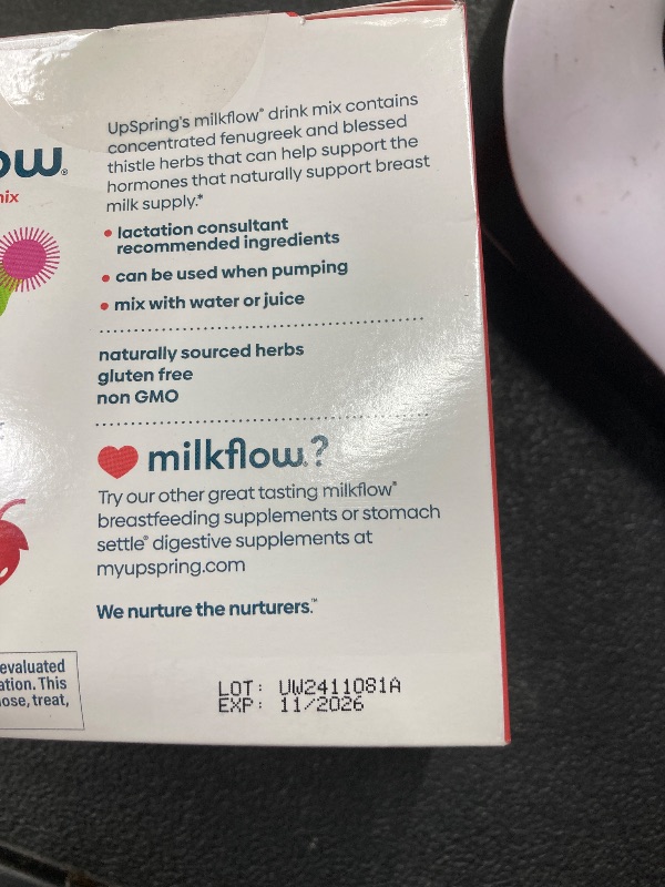 Photo 1 of **EXP 11 2026*8UpSpring Milkflow Electrolyte Breastfeeding Supplement Drink Mix with Fenugreek | Berry Flavor | Lactation Supplement to Support Breast Milk Supply & Restore Electrolytes | 16 Drink Mixes