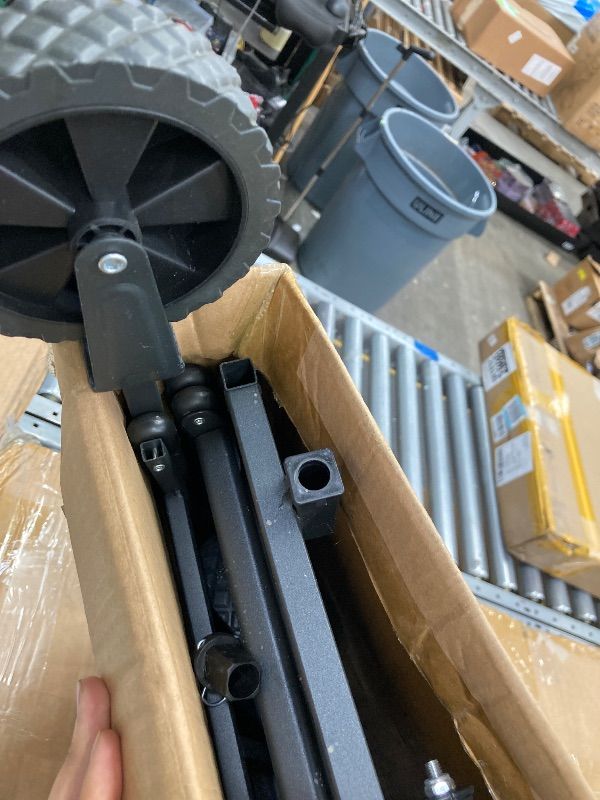 Photo 1 of **a wheel is missing**GVDV Collapsible Wagon Cart, Portable Utility Wagon for Camping, Beach, Picnic, Shopping, Sports, and Grocery Transport, Black