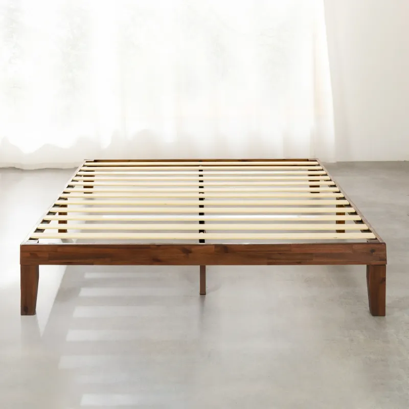 Photo 1 of ***Missing parts*****Missing parts****Best Price Mattress Naturalista Classic 12" Solid Wood Platform Bed with Wooden Slats, Full, Espresso
