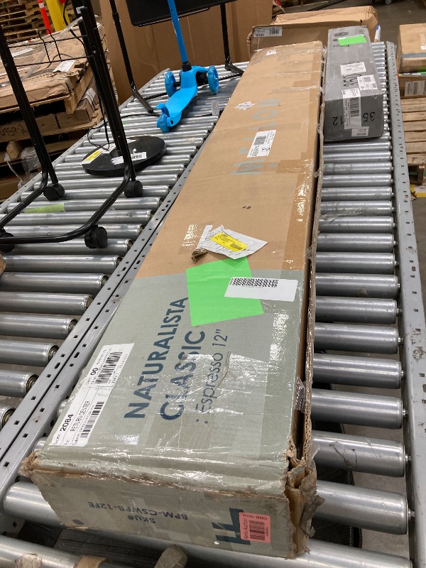 Photo 1 of ***Missing parts*****Missing parts****Best Price Mattress Naturalista Classic 12" Solid Wood Platform Bed with Wooden Slats, Full, Espresso

