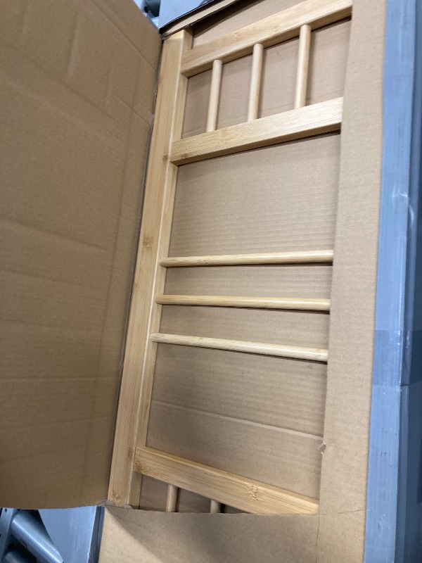 Photo 1 of **NO INSTRUCTIONS**Goltriever 10 Inch High Bamboo Queen Bed Frame with Headboard and Footboard, Wood Bed Frame Queen Size Metal Slat Support Heavy Duty, No Box Spring Needed, Easy Assembly, Noise Free, Reinforced