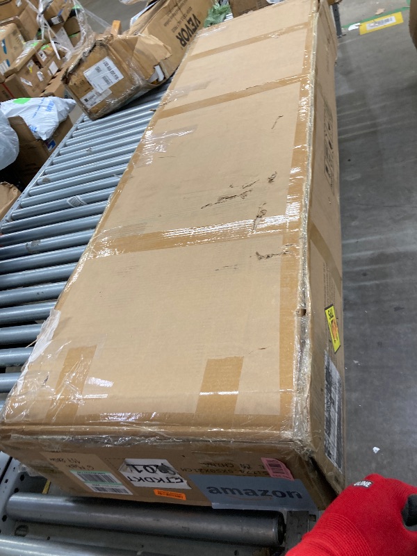 Photo 1 of *****Missing part********Missing part***DWVO 63" Farmhouse Sideboard Buffet Cabinet with Storage, Large Coffee Bar Cabinet with 2 Sliding Barn Doors & 2 Visual Grid Doors, Kitchen Storage Cabinets for Living Room, White