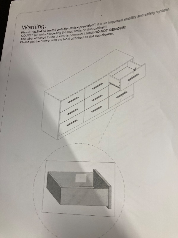 Photo 1 of *****Missing part********Missing part***Miscoos 9 Drawer Dresser, 62.9" Large Deep Chest of Drawers,Wooden Dresser Storage Cabinet with 9 Drawers for Bedroom, Long Black Dressers for Living Room, Hallway,Nursery