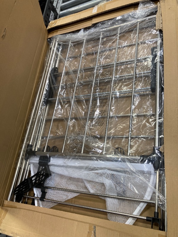 Photo 1 of **reference image**APEXCHASER Clothes Drying Rack Foldable, Drying Rack Clothing Large Space, Winged Laundry Rack with Sock Clips for Hanging Towels Clothes Dress Bedding Indoor Outdoor, White