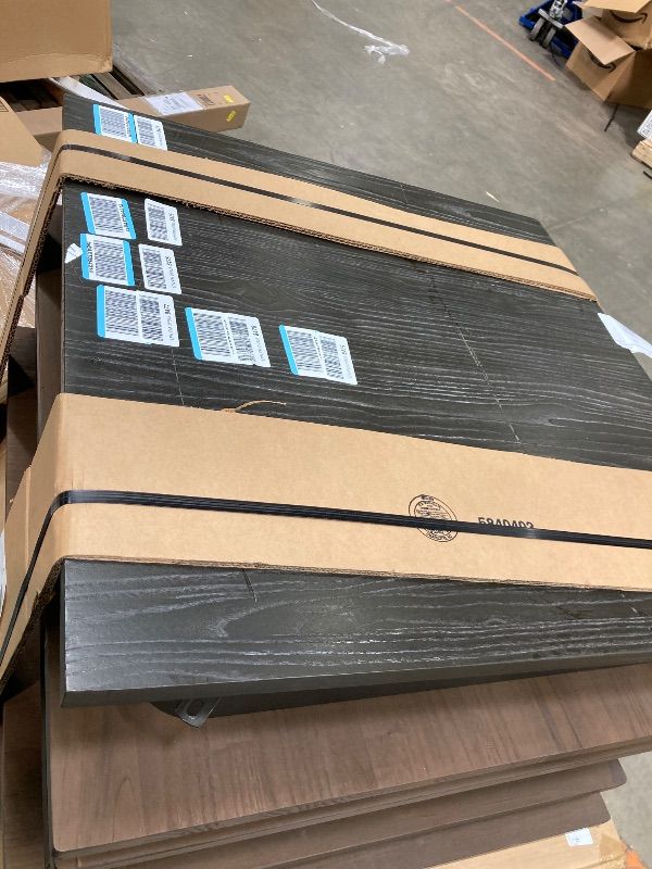 Photo 1 of ***(PARTS ONLY -MISSING LEGS)*** 
FDW Heavy Duty Outdoor Dining Table Metal Kitchen Table Metal Table 31 x 31 Inches Bar Coffee Table Home Restaurant Wood Top Table Patio Dining Table Indoor Outdoor Metal Base Table, Bronze
