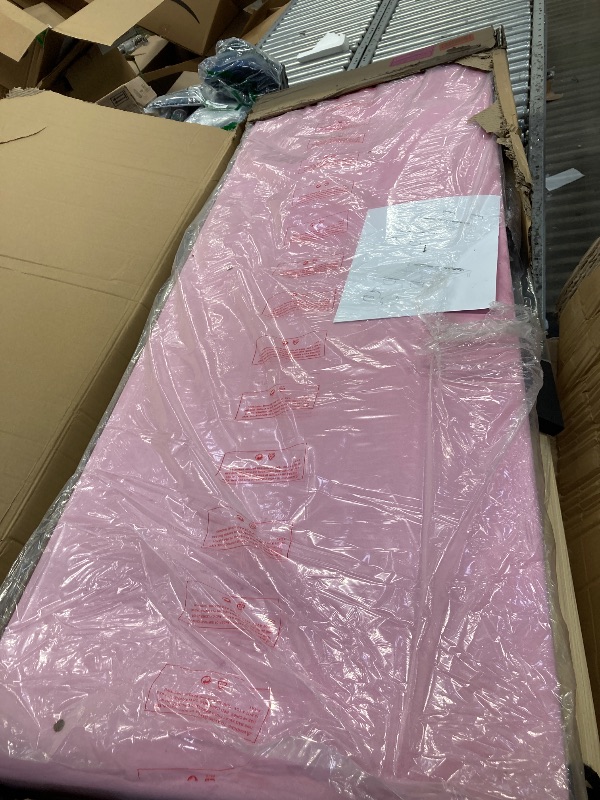 Photo 1 of **little dirty**Queen Size Platform Bed Frame with Velvet Upholstered Headboard, Button Tufted Headboard and Footboard, Anti-Collision Soft Rounded Corners, No Box Spring Needed, Easy Assembly, Pink