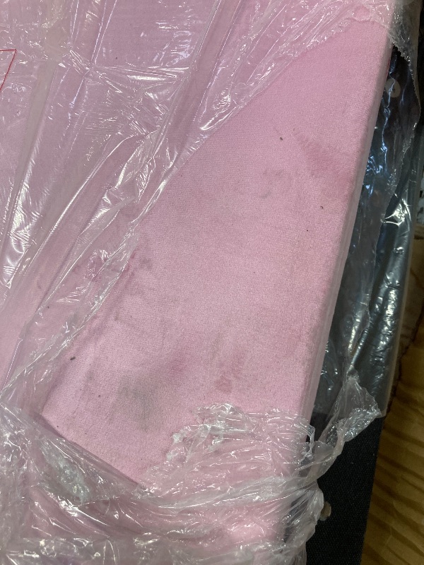 Photo 1 of **little dirty**Queen Size Platform Bed Frame with Velvet Upholstered Headboard, Button Tufted Headboard and Footboard, Anti-Collision Soft Rounded Corners, No Box Spring Needed, Easy Assembly, Pink