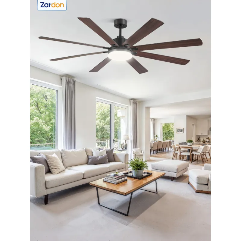 Photo 1 of ***Factory seal******Factory seal***Zardon 72in Ceiling Fans with Light and Remote Control, 6 Speeds Reversible, for Indoor, Outdoor, Patios, Black
