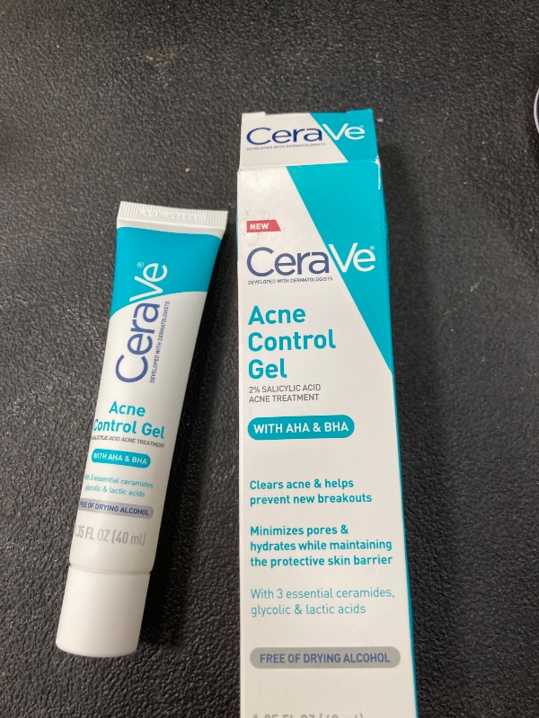 Photo 1 of ** exp 2028 CeraVe Acne Control Gel, 2% Salicylic Acid Treatment With Glycolic Acid + Lactic Acids + Niacniamide, Acne Gel Helps Clear Blemishes Without Over Drying, Alcohol Free & Oil Free, 1.35 Fl Oz