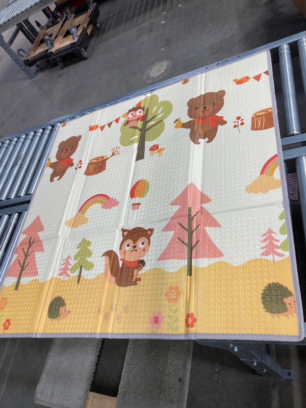 Photo 1 of ** It’s a little wrinkled**Baby Play Mat, 50 x 50 Inch Play Mat Perfect for Use Baby Playpen, Foldable Baby Foam Playmat for Floor, Portable Waterproof Activity PlayMats for Babies, Infants and Toddlers