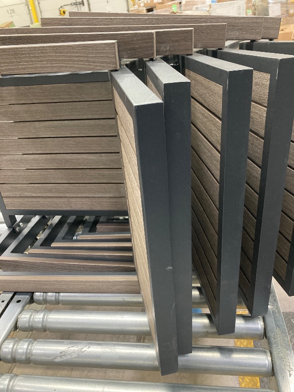 Photo 1 of ***(NOT IN BOX, NO ORIGINAL PACKAGING, SOME SCUFFS/SCRATCHES, DENTS-SELLING AS IS)*** 
Aluminum Outdoor Patio Dining Chairs -  Ergonomic Backrest Design, Detachable Seat Cushion, Soft and Breathable, Garden, Porch, Black, Set of 6  ***(NOT IN BOX, NO ORIG
