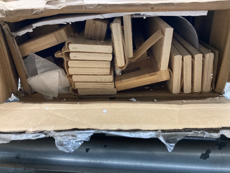 Photo 1 of **MISSING PARTS**Bamboo Platform Bed Frame - - - Floating Center Queen Walnut Bamboo Frame NATURAL