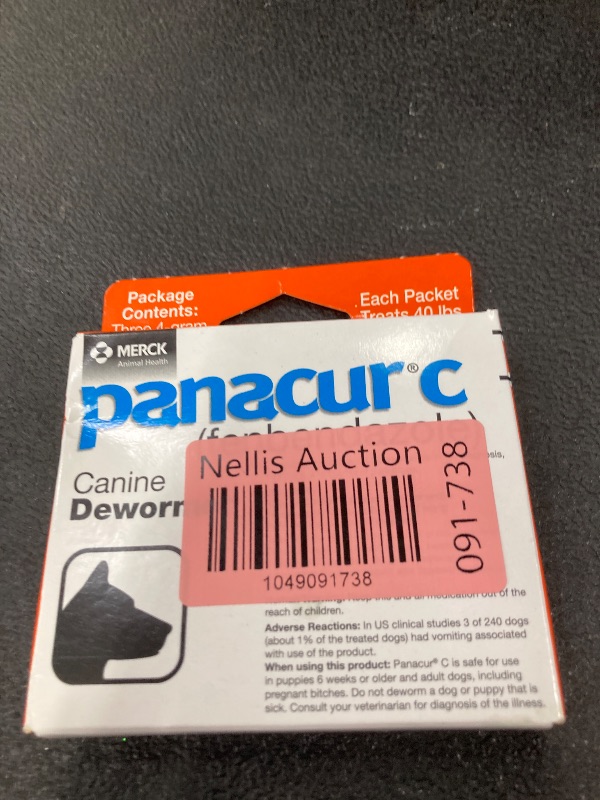 Photo 1 of ***BB 06/2027*** Panacur C Canine Dewormer (Fenbendazole), 4 Gram, 3 Count (Pack of 1), Red