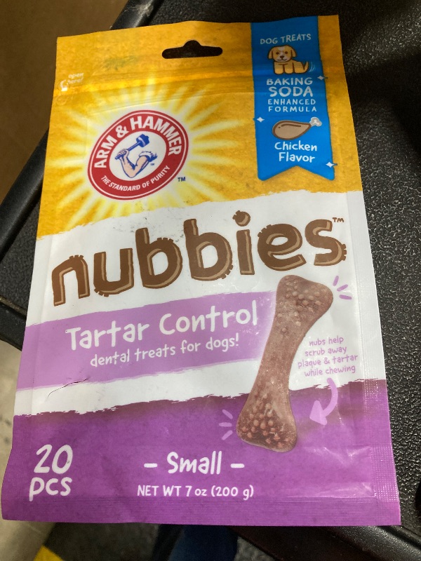 Photo 1 of ***BB 27/11/13***
Arm & Hammer for Pets Nubbies Dental Treats for Dogs with Baking Soda & Calcium, Treat Chews Help Fight Bad Breath, Plaque & Tartar without Brushing, Chicken Dog, Sm Size, 20 Pcs (Packaging may vary)