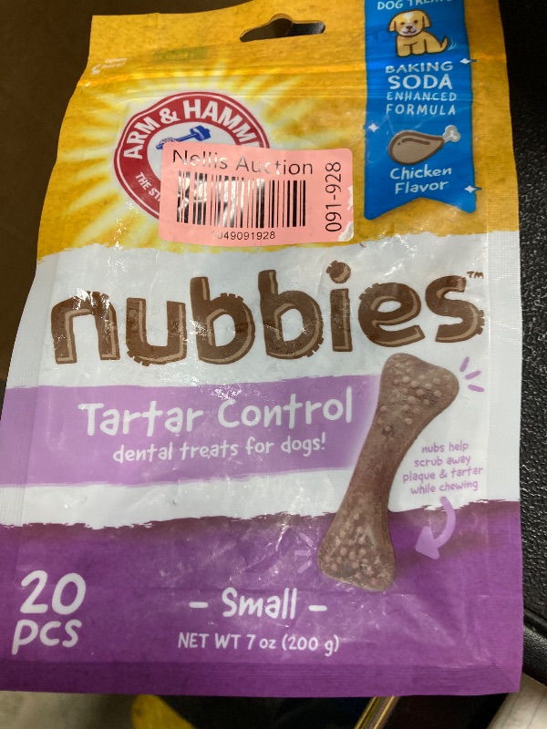 Photo 1 of ***BB 27/11/13***
Arm & Hammer for Pets Nubbies Dental Treats for Dogs with Baking Soda & Calcium, Treat Chews Help Fight Bad Breath, Plaque & Tartar without Brushing, Chicken Dog, Sm Size, 20 Pcs (Packaging may vary)