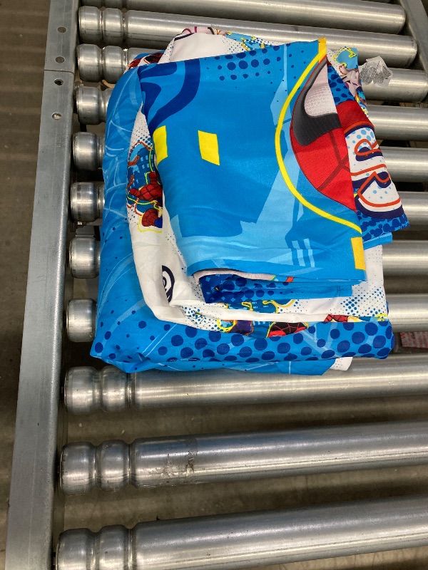 Photo 1 of ***the photo is only to a reference**Marvel Spidey and his Amazing Friends Spidey Team Red, White, and Blue 4 Piece Toddler Bed Set - Comforter, Fitted Bottom Sheet, Flat Top Sheet, and Reversible Pillowcase
