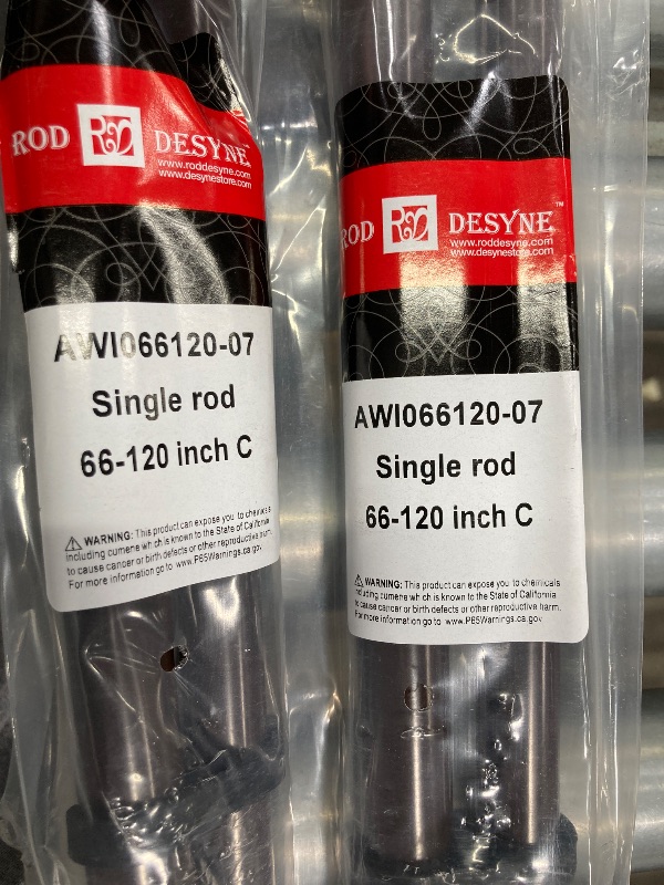 Photo 1 of ***2 RODS***Rod Desyne - Bonnet 66 in. - 120 in. Single Curtain Rod in Mahogany
