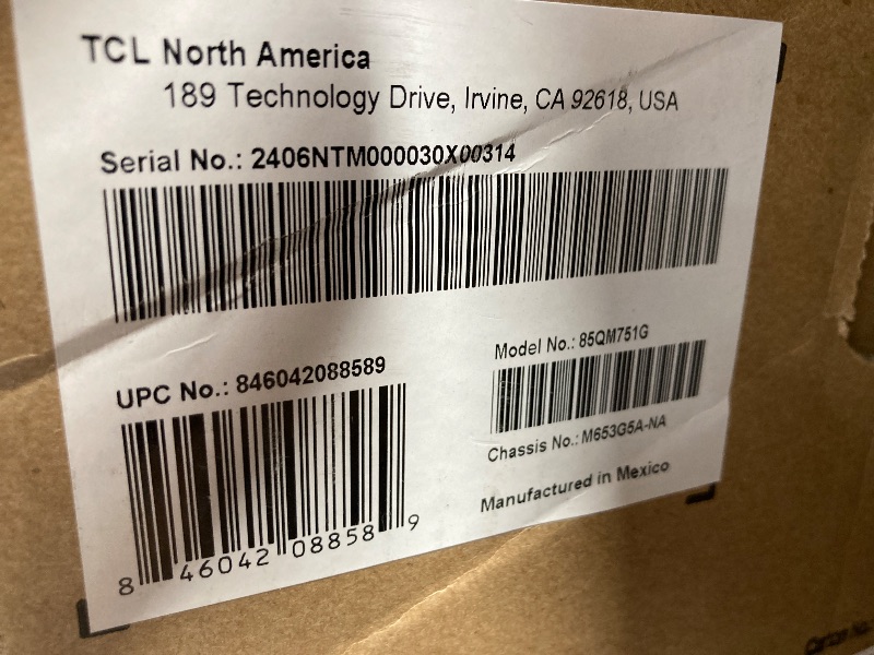 Photo 1 of ***PARTS ONLY***CRACKRD SCREEN***TCL 85-Inch QM7 QLED 4K Smart QD-Mini LED TV with Google TV (85QM751G, 2024 Model) Dolby Vision IQ, Dolby Atmos, HDR, Game Accelerator up to 240Hz, Voice Remote, Works with Alexa, Streaming Television