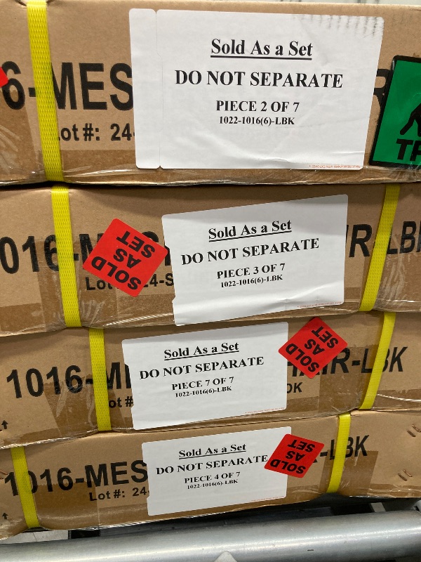 Photo 1 of ***PARTIAL ITEM***BOX 2,3,4&7 ONLY***(4 BOXES OUT OF 7)Oakland Living 1022-1016(6)-LBK Modern Ornate Outdoor Mesh Aluminum 59-in Large Black Round Patio Lazy Susan and Six Chairs Dining Set