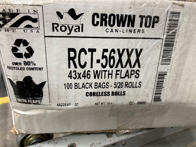 Photo 1 of ***2 BOXES INCLUDED***ACTUAL BAG COUNT IS NOT CONFIMED*** T-Tough Roll Pack Low Density Repro Blend Star Seal Coreless Rolls Bag, 45 Gallon Capacity, 46" Length x 43" Width, XXH Strength, Black (Pack of 100)x2