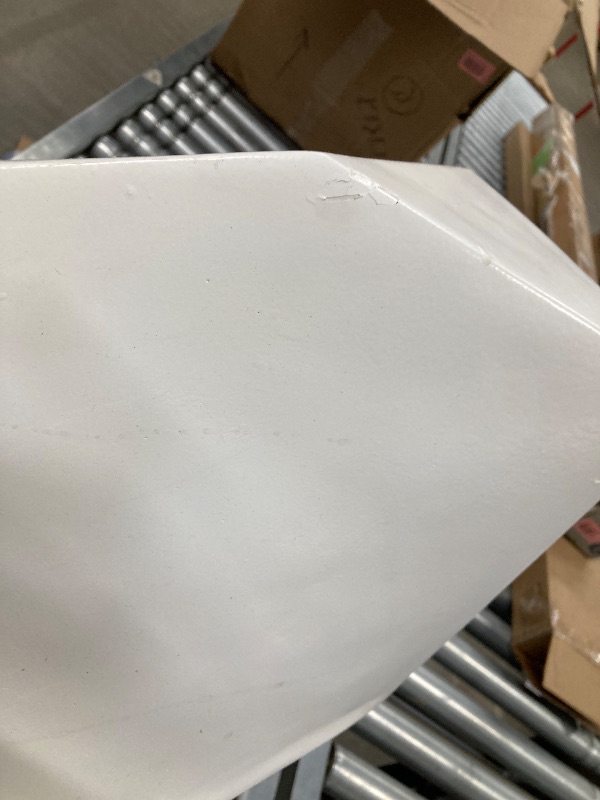 Photo 1 of ***ONLY THE RIGHT SIDE/ITEM HAS CHIPPED PAINT SPOTS-SEE PIC***Christopher Knight Home Skyles Coffee Table Set of 2, Geometric Lightweight Concrete Patio End Table, Contemporary Home Decor, Flexible Indoor Outdoor Coffee Tables, No Assembly Required, White