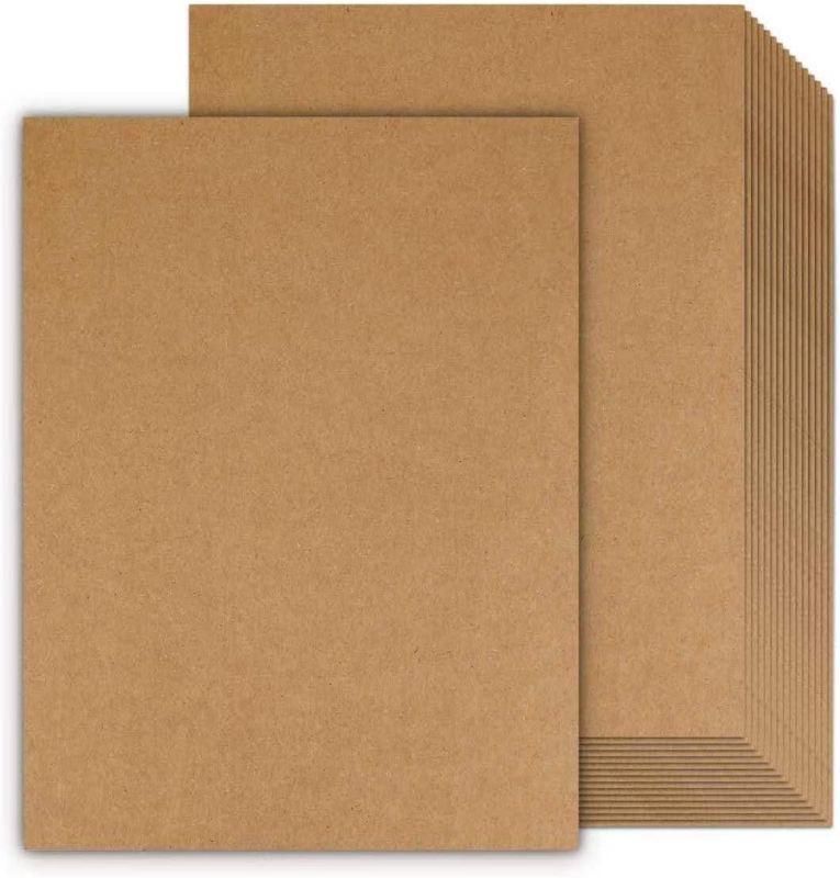 Photo 1 of 100 Sheets Kraft Paper Brown Cardstock 8.5 x 11, Goefun 80lb Card Stock Printer Paper for Invitations, Menus, Crafts, DIY Cards