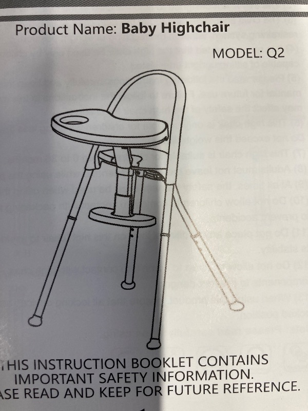 Photo 1 of 
Portable Baby Highchair for Months Infants and Toddlers
