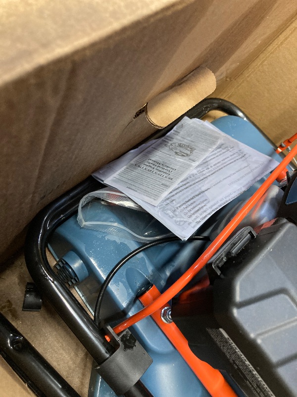 Photo 1 of ***THERE IS AN OILY SUBSTANCE THAT HAS LEAKED OUT OF MOWER AS SEEN ON THE OUTER BOX***SENIX Gas Lawn mower, 18in Cutting Blade / 19in Cutting Deck, 144cc 4-Cycle Engine Push Mower with Side Discharge
