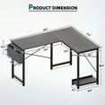 Photo 1 of ***2 DESKS INCLUDED***CONCETTA L Shaped Computer Desk with Wooden Desktop CPU Stand Side Bag Reversible, Grey