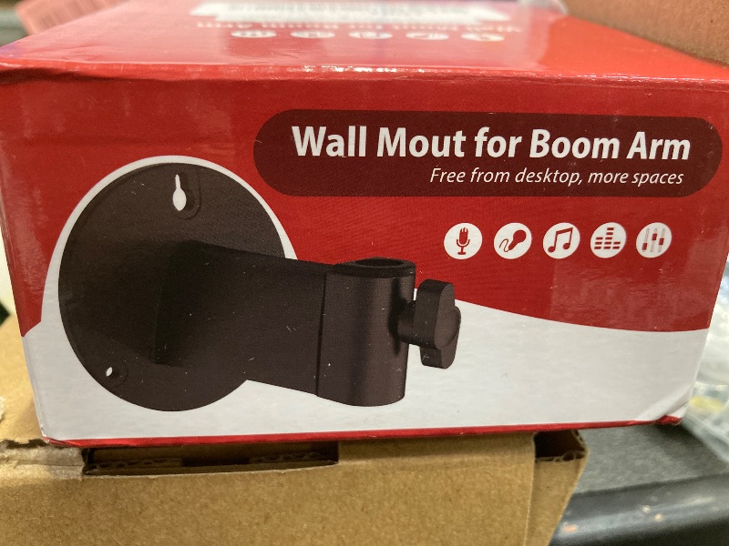 Photo 1 of ***JUST THE BLACK PORTION IS INCLUDED***YOUSHARES Wall Mount Boom Arm - Microphone Holder for Stand, Vertical Surface Mount and Freely Swiveling Metal Clip Suitable for Saving Desk Space, Mic Stand Accessories