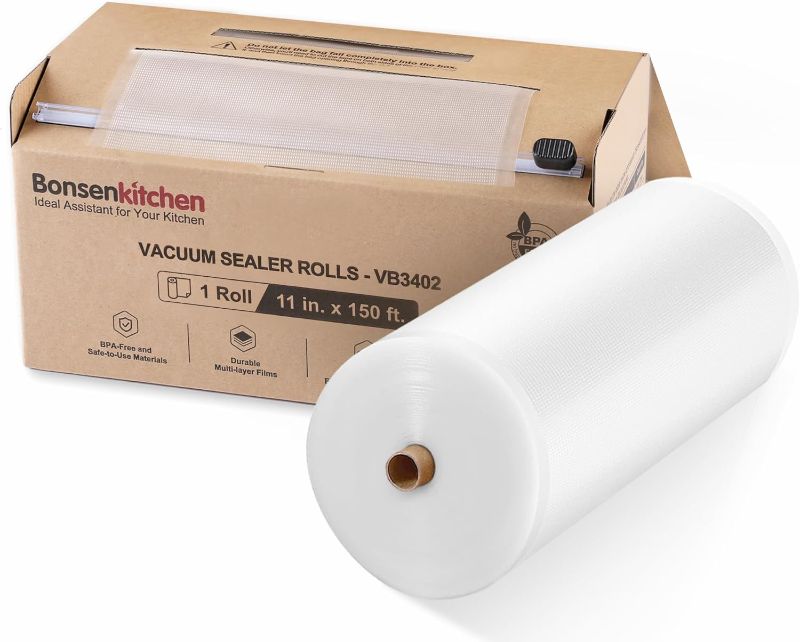 Photo 1 of [2025 New] Bonsenkitchen 11” x 150’ Vacuum Sealer Bags Rolls with Cutter for Food Storage, Commercial Grade, BPA Free, Great for Meal Prep and Sous Vide Cooking

