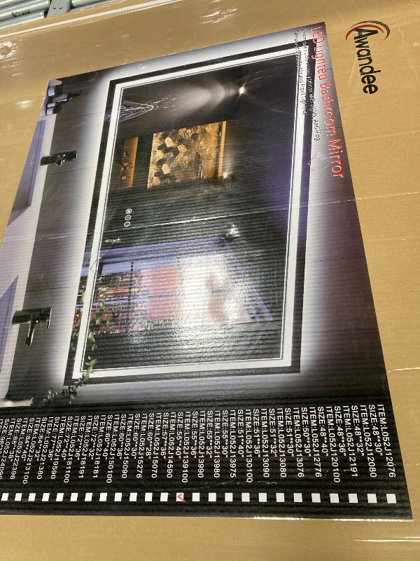 Photo 1 of ***BOX IS DAMAGED, PRODUCT LOOKS FINE****55x40 LED Bathroom Mirror with Lights, Backlit + Front Lit, Anti-Fog Lighted Vanity Mirror for Bathroom Wall with 3 Colors, Stepless Dimmable, Memory, Shatter-Proof, Tempered Glass, ETL Listed****FACTORY SEALED BOX