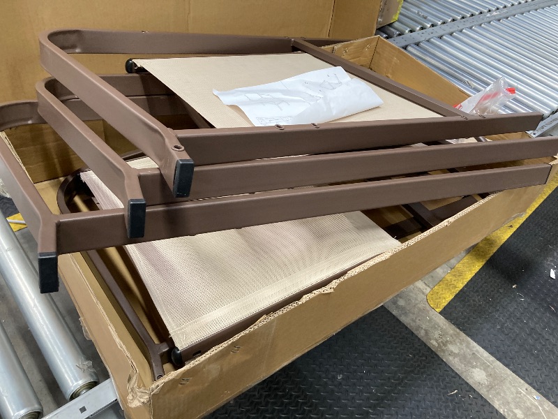 Photo 1 of ***IT DOES NOT APPEAR THAT THE TABLE IS IN BOX***IT IS UNKNOWN IF ALL NECESSARY PARTS ARE HERE FOR CHAIRS*** Furniture Biony 36" Round Bistro Set with 2 Pub-Chairs in Espresso/Tan