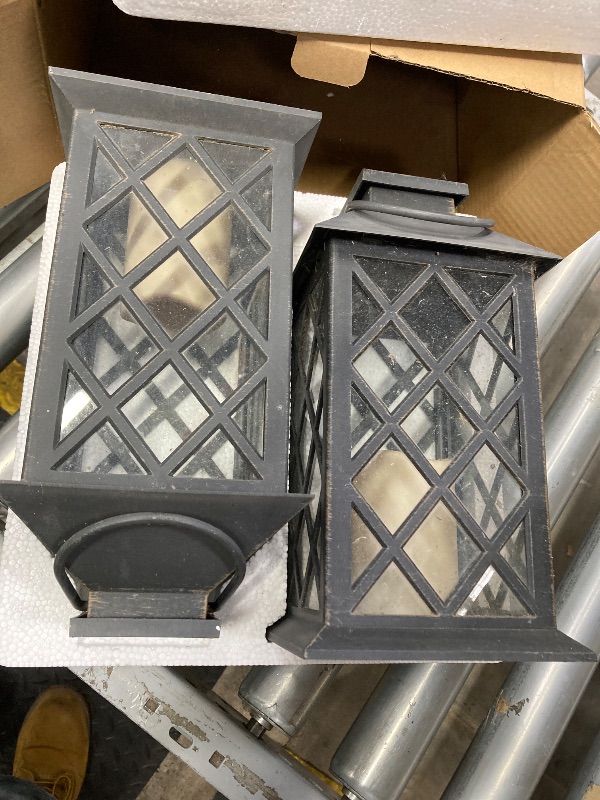 Photo 1 of [2 Pack] TAKE ME 14" Solar Lantern Outdoor Garden Hanging Lantern Waterproof LED Flickering Flameless Candle Mission Lights for Table,Outdoor?Mothers Day Gifts Mom Wife