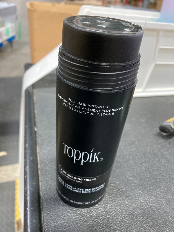 Photo 1 of ***LID IS MISSING BUT PROTECTIVE FILM IS STILL ON TOP OF BOTTLE***Toppik Hair Building Fibers, Black, 55g Fill In Fine or Thinning Hair, Instantly Thicker, Fuller Looking, 9 Shades for Men & Women, Keratin Protein Formula