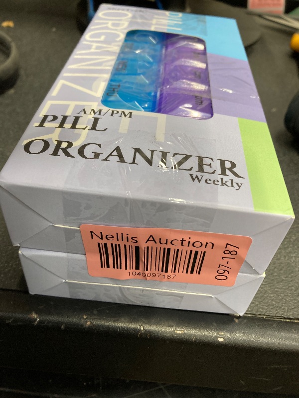 Photo 1 of ***2 PACKS INCLUDED***7 Day Weekly AM PM Pill Organizer, ShysTech Large Pill Case Pill Box for Pills Vitamin Supplements Medication (Purple/Blue)