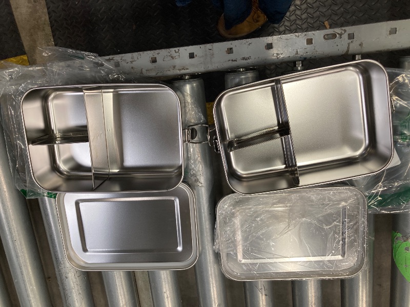 Photo 1 of ***2 BOXES INCLUDED***TeamFar Stainless Steel Bento Box, 47oz/1400ML Large Bento Lunch Container for Adults/Kids, Lunchbox with Removable Divider for School/Work/Travel, for Meal/Fruit/Snack, Leak-Proof & Dishwasher Safe