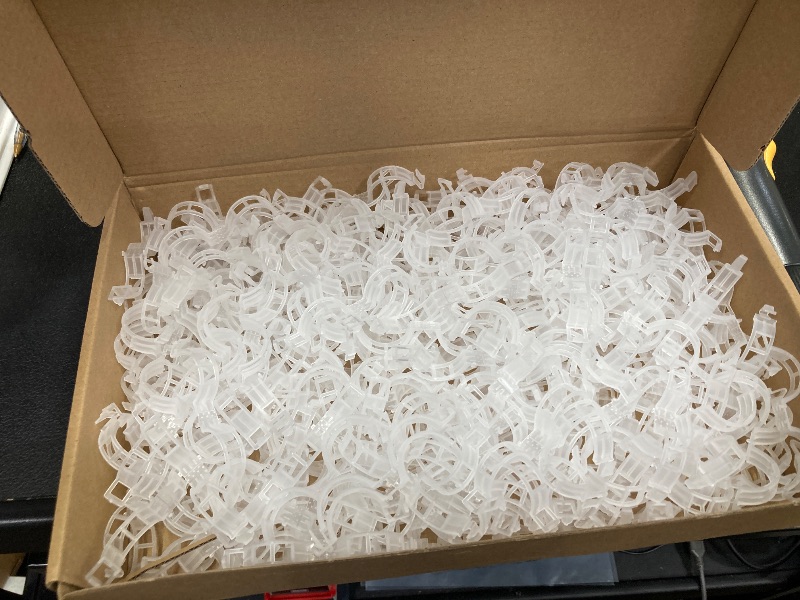 Photo 1 of ***ACTUAL COUNT IS UNKNOWN***300 Pcs Plant Clips for Climbing Plants, Tomato Clips for Support, Plastic Garden Clips for Plants Grape Vine Vegetables Make Plant Grow Upright