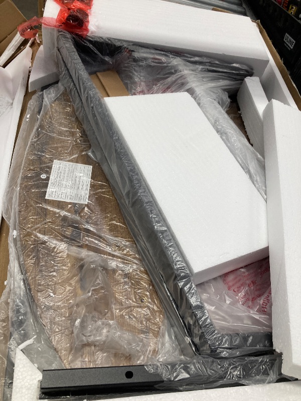 Photo 1 of ***BROWN*** OSP Home Furnishings Metro Mid-Century Modern Round Dining Table with Black Metal Base, 45-inches, Black Veneer Top