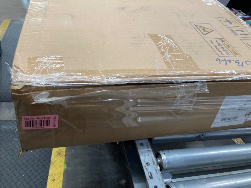 Photo 1 of ***BROWN*** OSP Home Furnishings Metro Mid-Century Modern Round Dining Table with Black Metal Base, 45-inches, Black Veneer Top